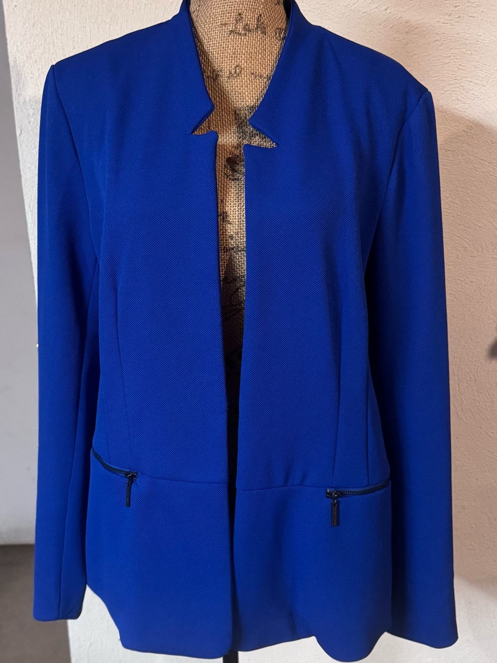 Dana Buchman Cobalt Blue Open-Front Blazer